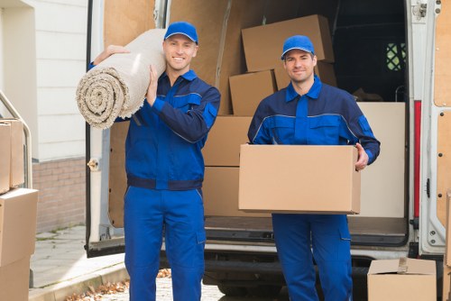 Removal van and moving boxes representing local house removals in South Ruislip