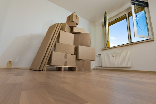 Household items being carefully handled during a move