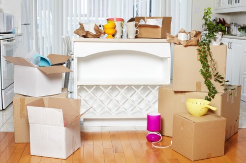 Boxes and household items being loaded for a South Ruislip move