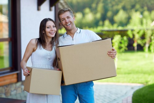 Professional movers protecting property during a South Ruislip move