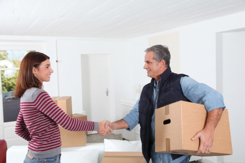 Household boxes and furniture prepared for a South Ruislip relocation