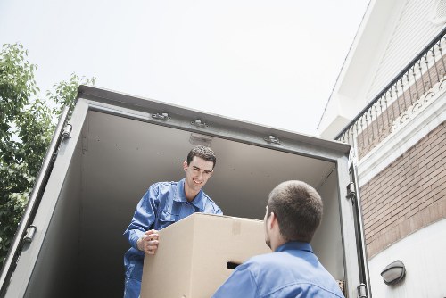 Packed boxes and furniture ready for home removals in South Ruislip
