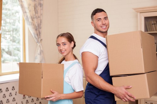 Desk dismantling and office furniture handling during a local relocation